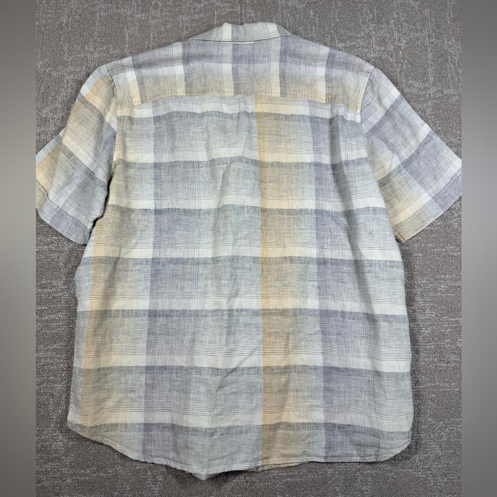 Tommy Bahama Mens 100% Linen Striped Button Down Mens Short sleeve Shirt Large - Picture 8 of 8